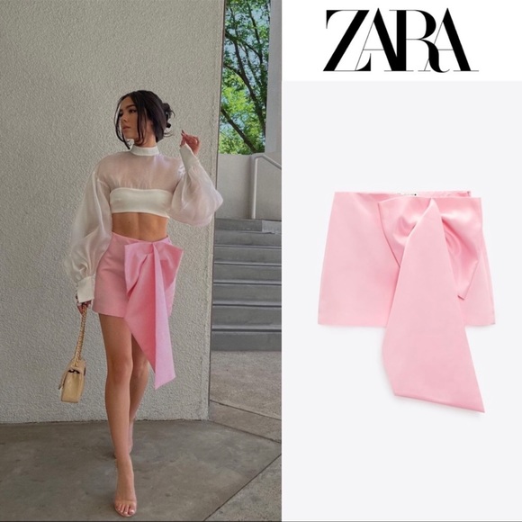 ZARA BLOGGERS FAVORITE BOW MINI SKIRT NWT - Picture 5 of 17